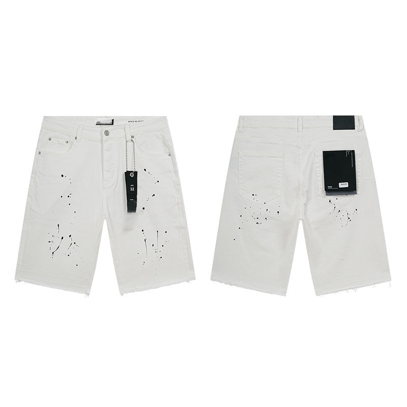 Mens trendy purple jeans, 100% cotton Denim Shorts #PU518