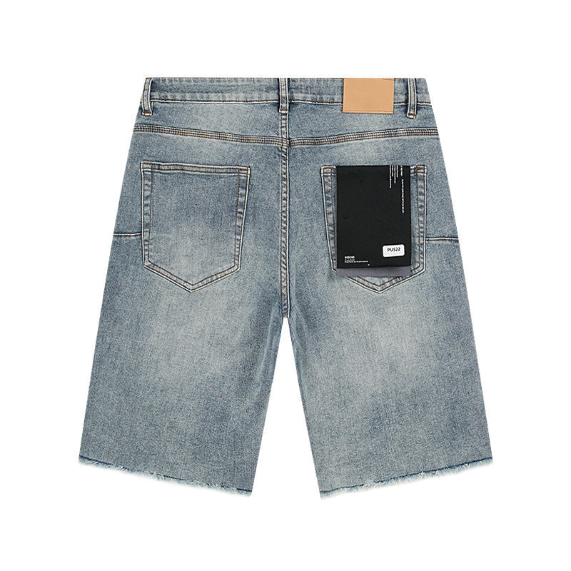Mens trendy purple jeans, 100% cotton Denim Shorts #PU522