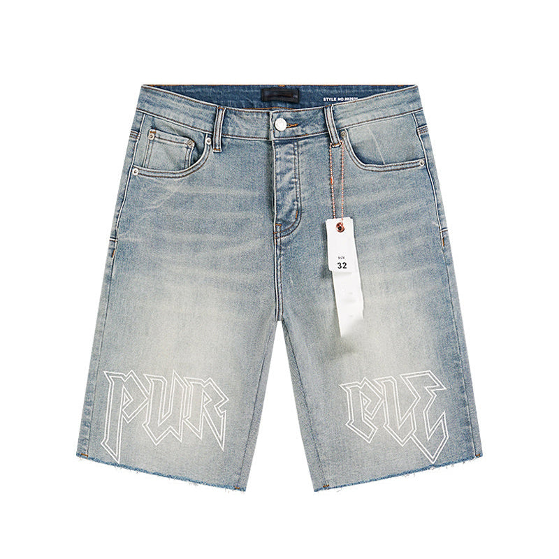 Mens trendy purple jeans, 100% cotton Denim Shorts #PU527