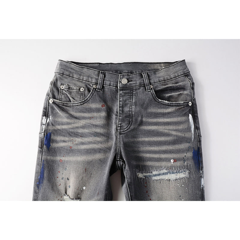Mens trendy purple jeans, 100% cotton Pure Cotton High Street Trend