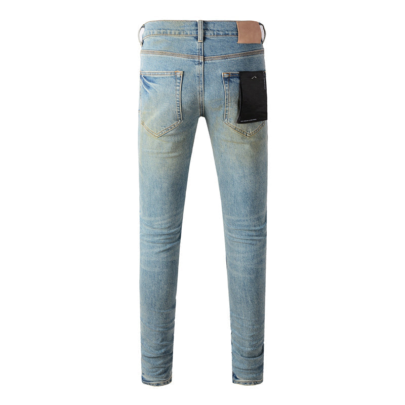 Mens trendy purple jeans, 100% cotton Pure Cotton High Street Trend