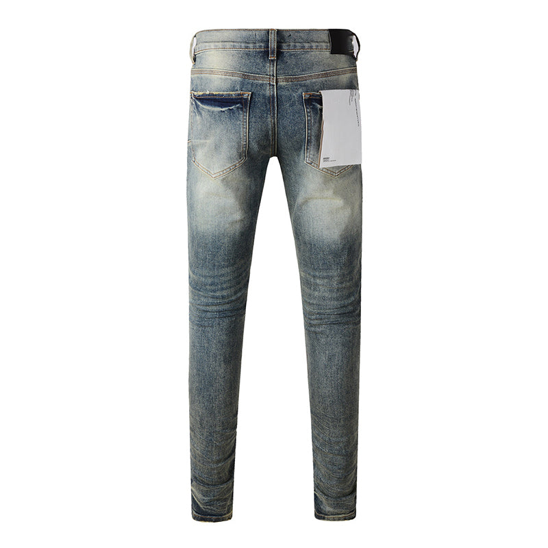 Mens trendy purple jeans, 100% cotton Pure Cotton High Street Trend