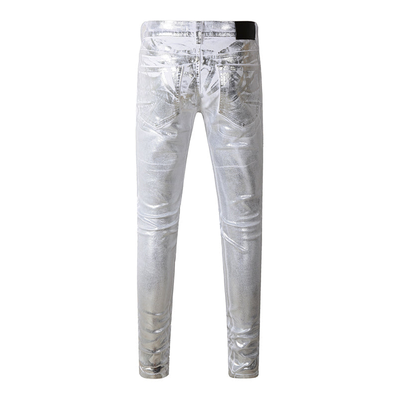 Mens trendy purple jeans, 100% cotton Pure Cotton High Street Trend