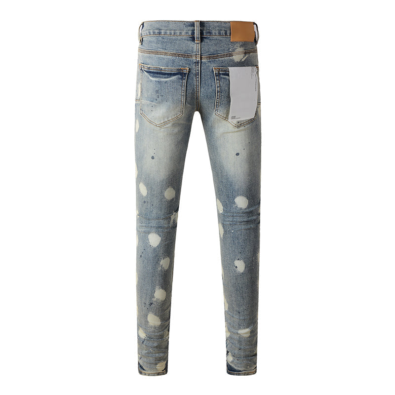 Mens trendy purple jeans, 100% cotton Pure Cotton High Street Trend
