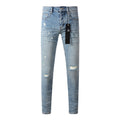 Mens trendy purple jeans, 100% cotton Pure Cotton High Street Trend