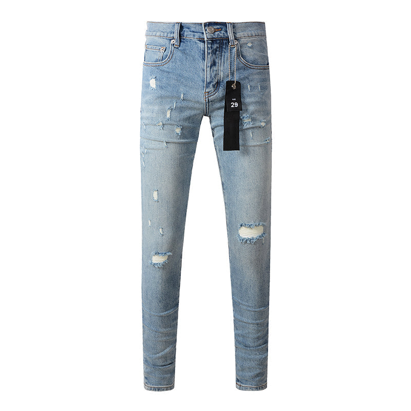 Mens trendy purple jeans, 100% cotton Pure Cotton High Street Trend
