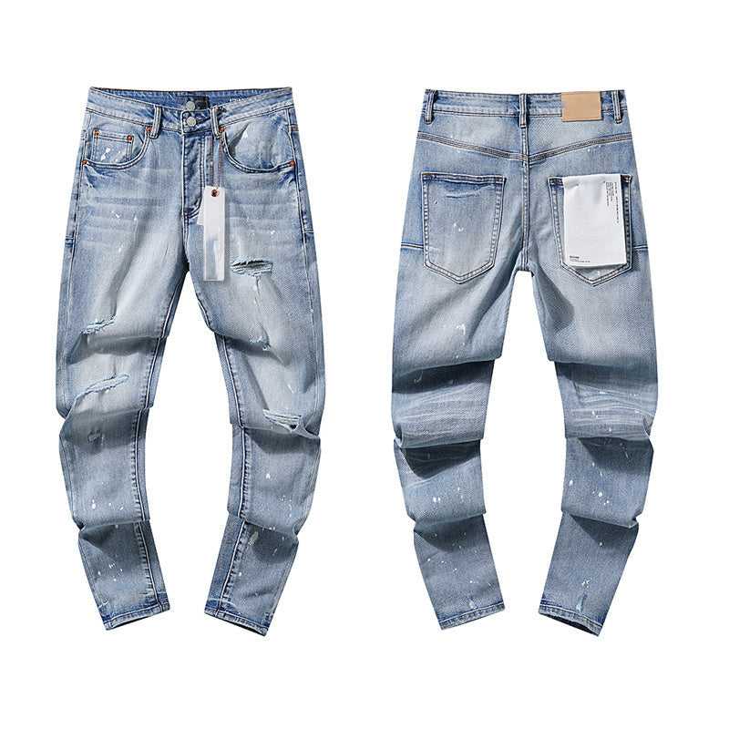 Mens trendy purple jeans, 100% cotton Jeans #PU114