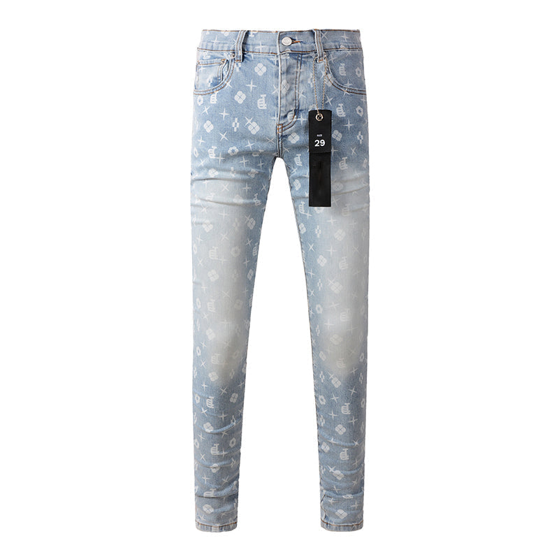 Mens trendy purple jeans, 100% cotton Pure Cotton High Street Trend