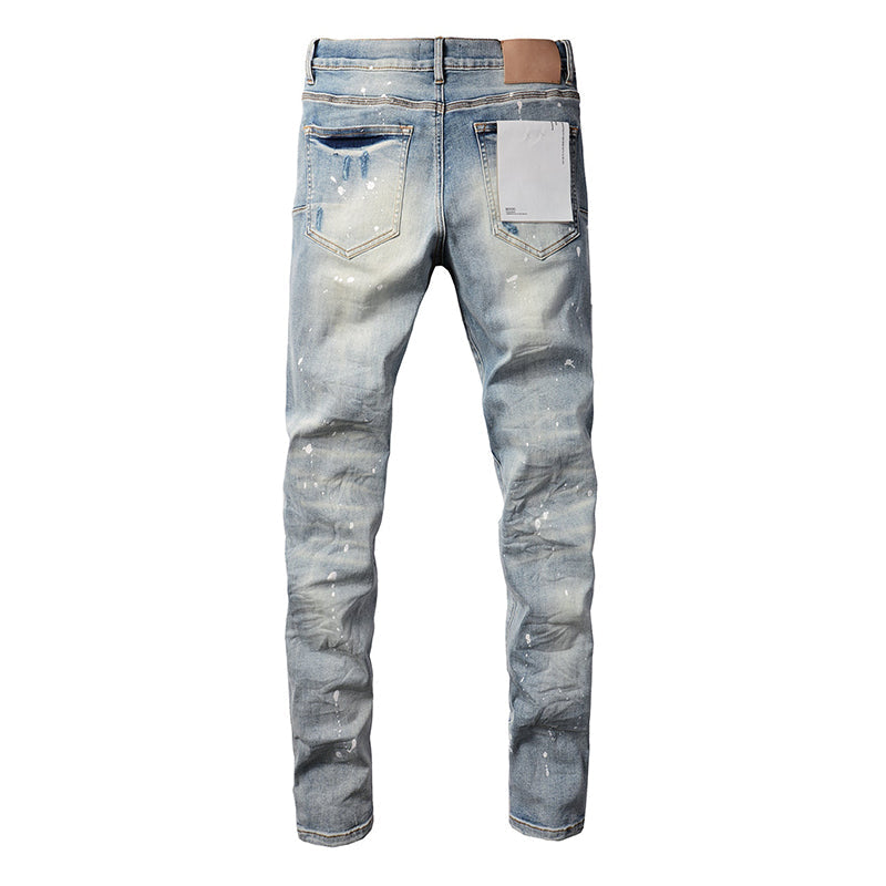 Mens trendy purple jeans, 100% cotton Pure Cotton High Street Trend