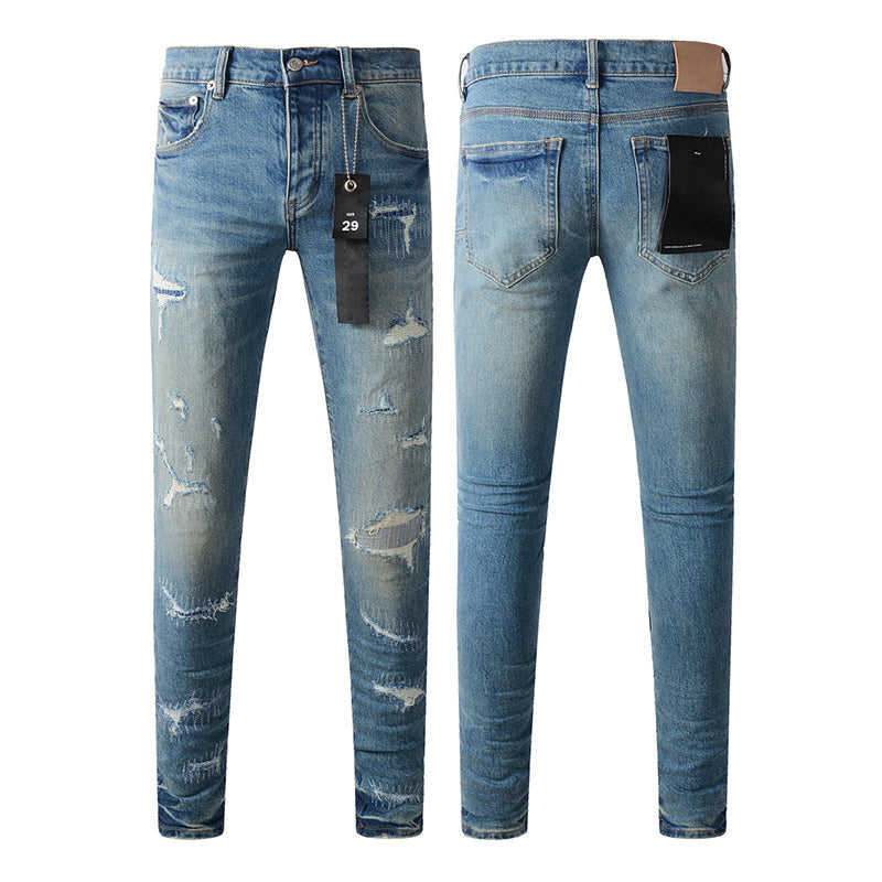 Mens trendy purple jeans, 100% cotton Pure Cotton High Street Trend
