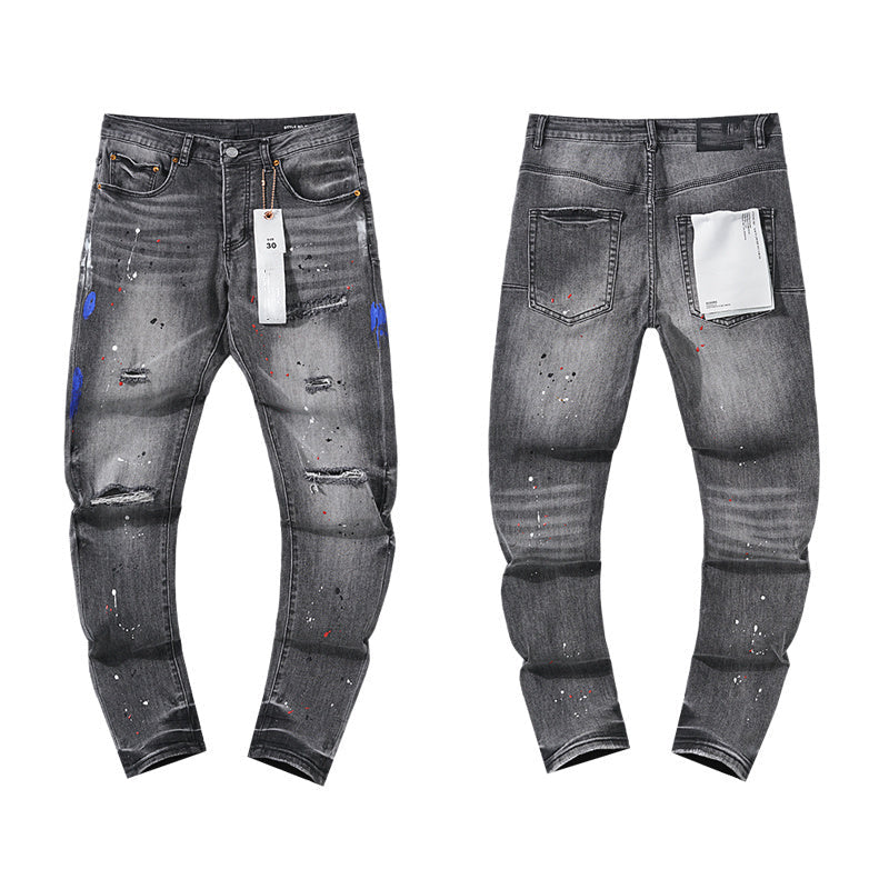 Mens trendy purple jeans, 100% cotton Jeans #PU127