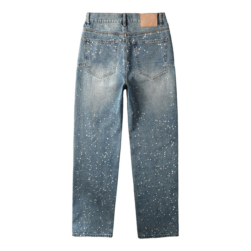 Mens trendy purple jeans, 100% cotton Rhinestones #9126