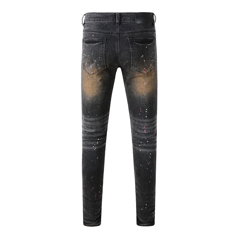 Mens trendy purple jeans, 100% cotton Pure Cotton High Street Trend