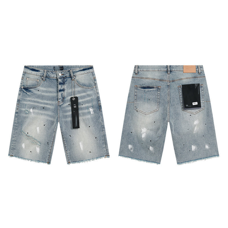 Mens trendy purple jeans, 100% cotton Denim Shorts #PU511