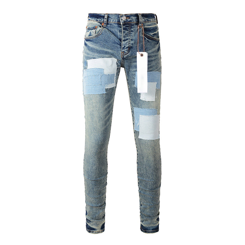 Mens trendy purple jeans, 100% cotton Pure Cotton High Street Trend