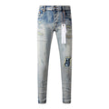 Mens trendy purple jeans, 100% cotton Pure Cotton High Street Trend