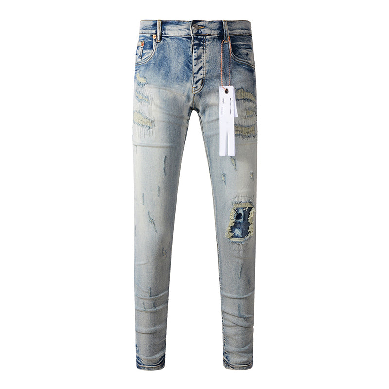 Mens trendy purple jeans, 100% cotton Pure Cotton High Street Trend