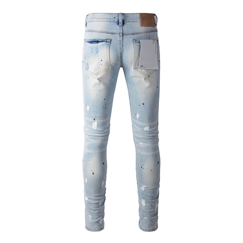 Mens trendy purple jeans, 100% cotton Pure Cotton High Street Trend
