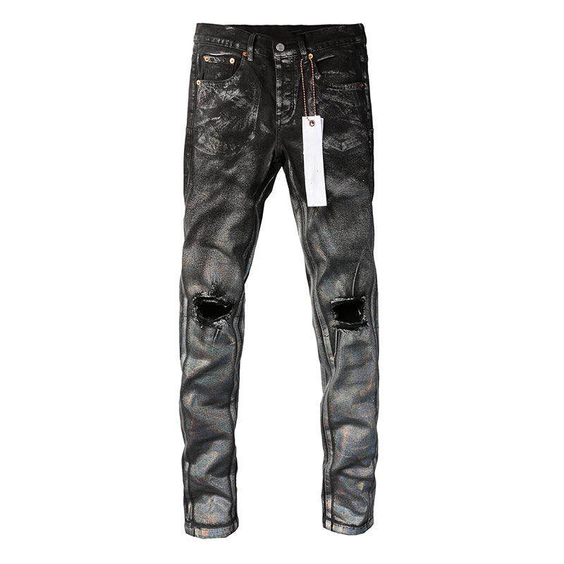 Mens trendy purple jeans, 100% cotton Pure Cotton High Street Trend