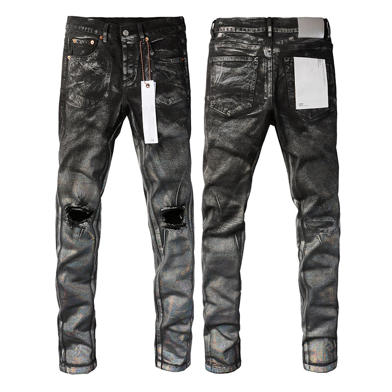 Mens trendy purple jeans, 100% cotton Pure Cotton High Street Trend