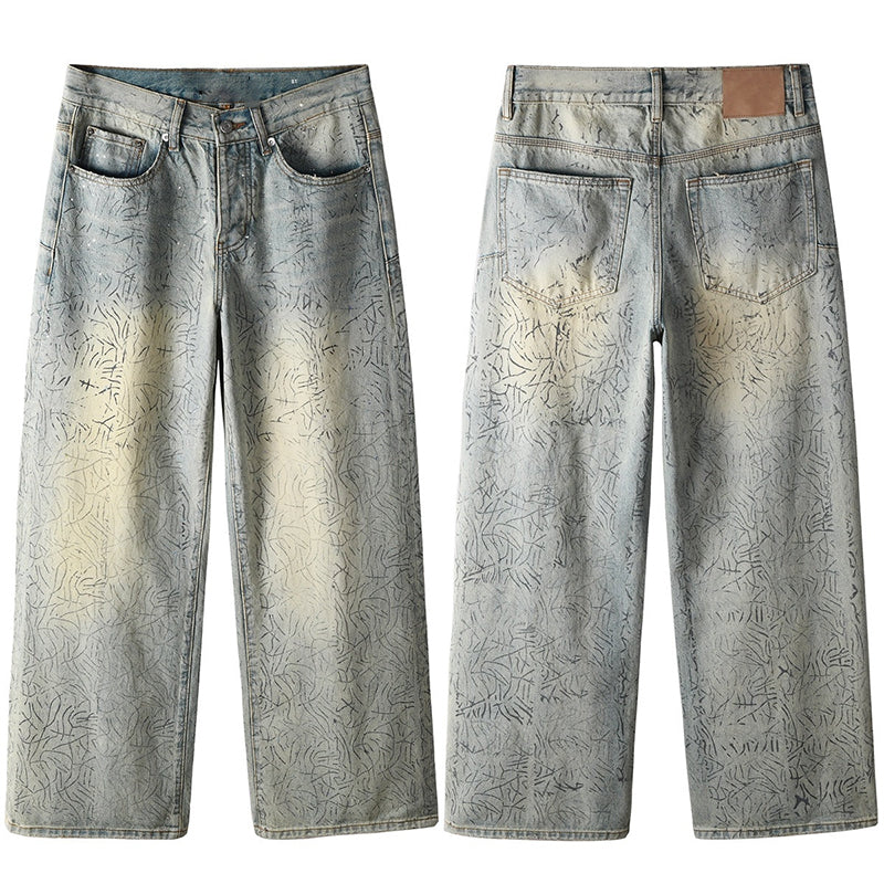 Mens trendy purple jeans, 100% cotton Jeans Rhinestones #107