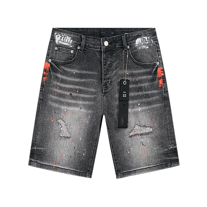 Mens trendy purple jeans, 100% cotton Denim Shorts #PU521