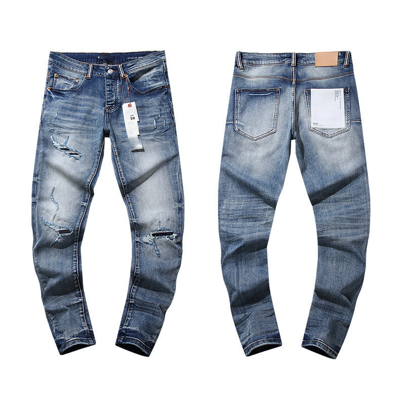 Mens trendy purple jeans, 100% cotton Jeans #PU104