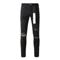 Mens trendy purple jeans, 100% cotton Pure Cotton High Street Trend