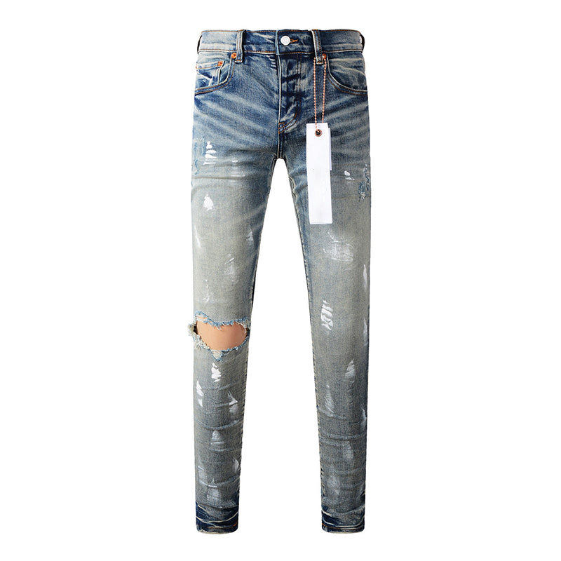 Mens trendy purple jeans, 100% cotton Pure Cotton High Street Trend
