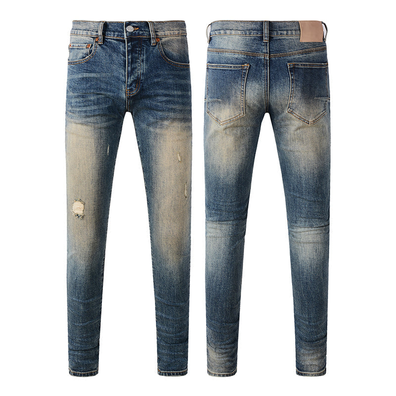 Mens trendy purple jeans, 100% cotton Pure Cotton High Street Trend