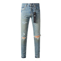 Mens trendy purple jeans, 100% cotton Pure Cotton High Street Trend