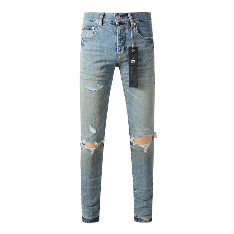 Mens trendy purple jeans, 100% cotton Pure Cotton High Street Trend