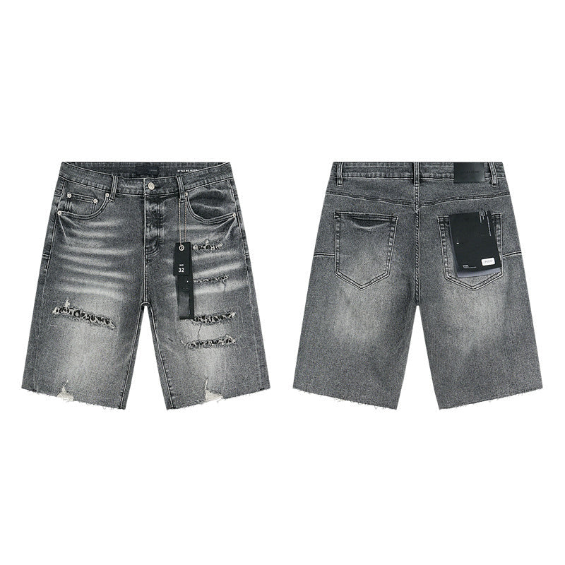 Mens trendy purple jeans, 100% cotton Denim Shorts #PU517