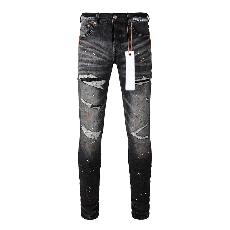 Mens trendy purple jeans, 100% cotton Pure Cotton High Street Trend