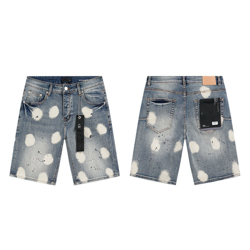 Mens trendy purple jeans, 100% cotton Denim Shorts #PU523