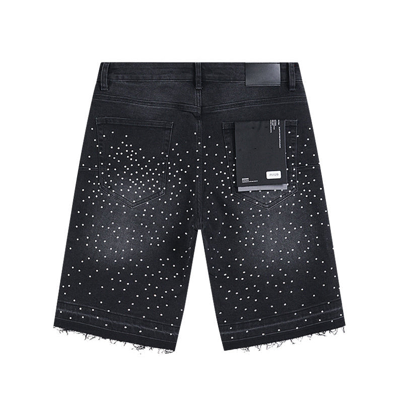 Mens trendy purple jeans, 100% cotton Denim Shorts #PU529