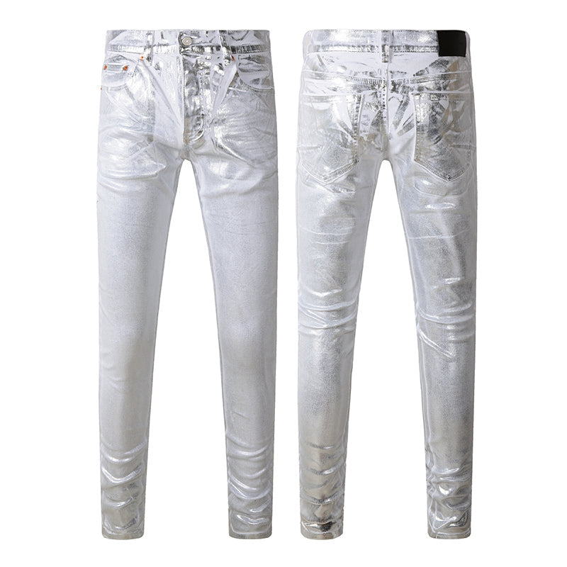 Mens trendy purple jeans, 100% cotton Pure Cotton High Street Trend