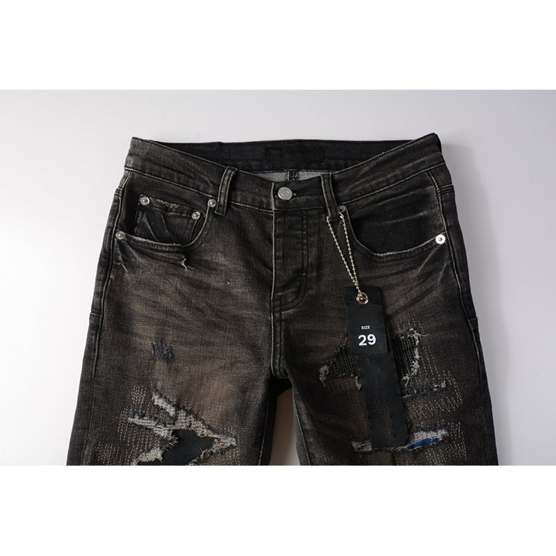 Mens trendy purple jeans, 100% cotton Pure Cotton High Street Trend