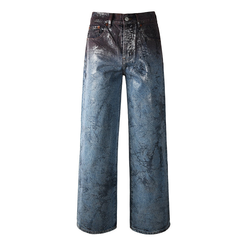 Mens trendy purple jeans, 100% cotton Jeans Rhinestones #109