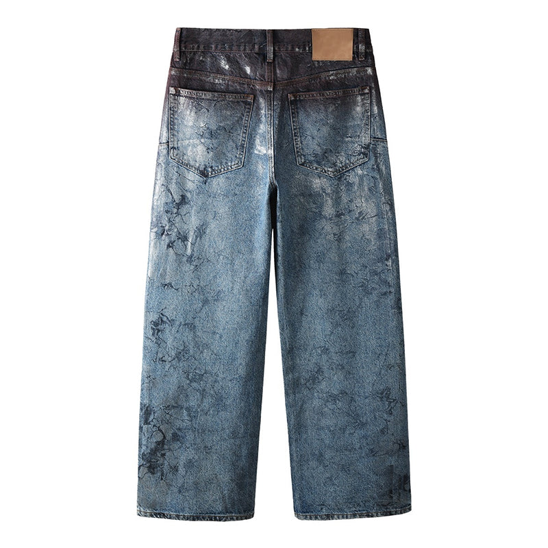 Mens trendy purple jeans, 100% cotton Rhinestones #109