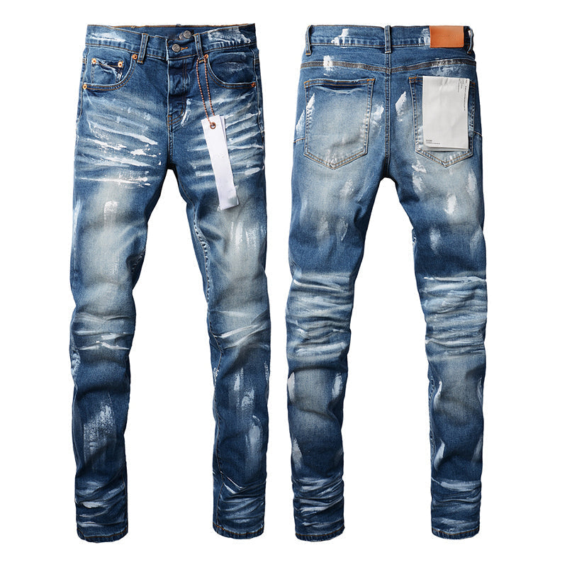 Mens trendy purple jeans, 100% cotton Pure Cotton High Street Trend