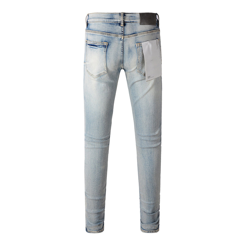 Mens trendy purple jeans, 100% cotton Pure Cotton High Street Trend