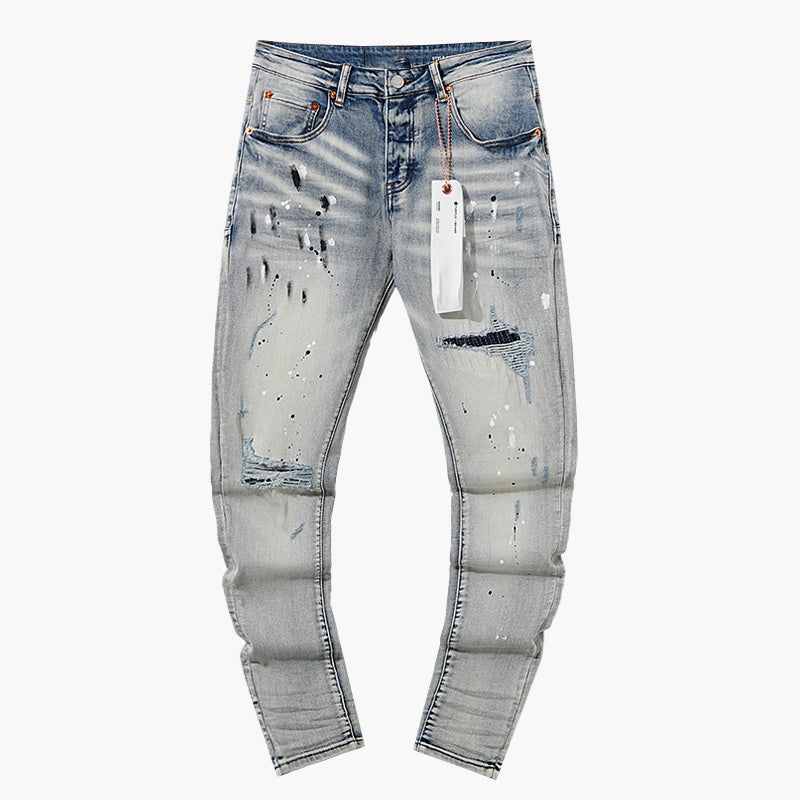 Mens trendy purple jeans, 100% cotton Jeans #PU139