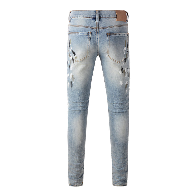 Mens trendy purple jeans, 100% cotton Pure Cotton High Street Trend