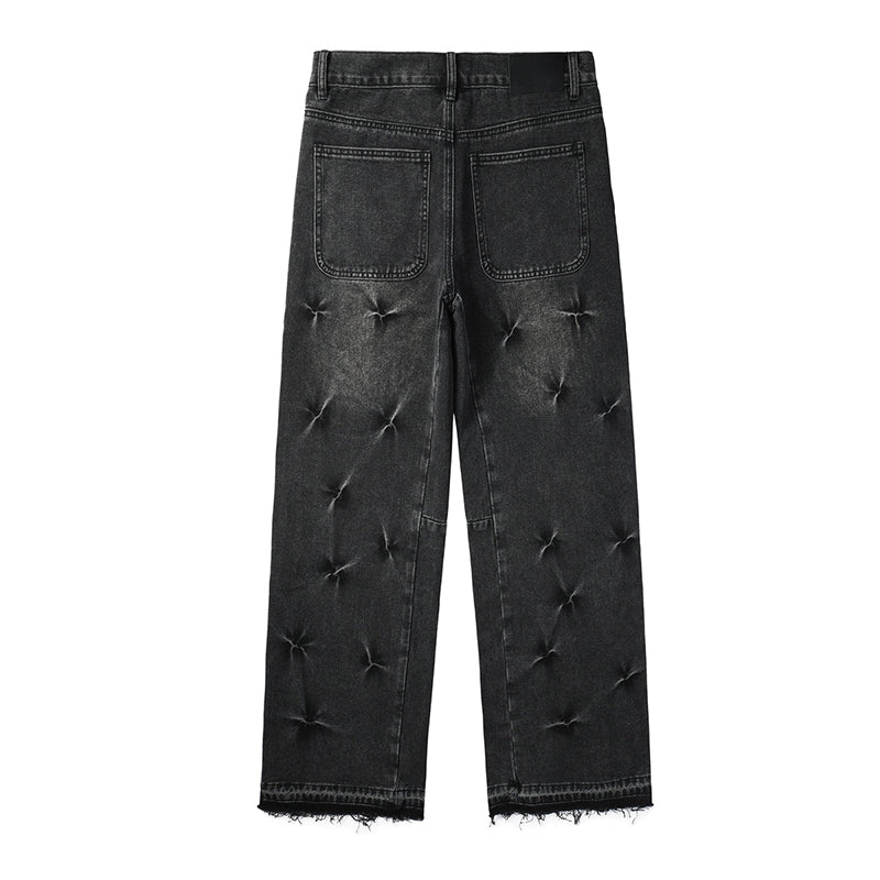 Mens trendy purple jeans, 100% cotton High Street Distressed