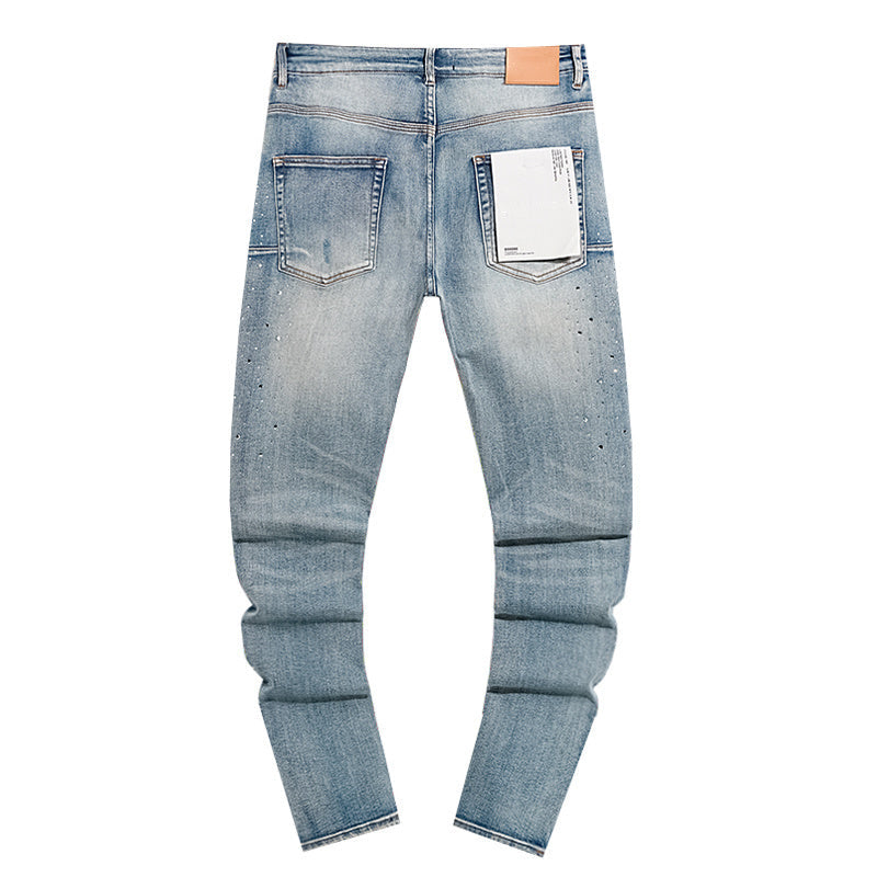 Mens trendy purple jeans, 100% cotton Jeans #PU142