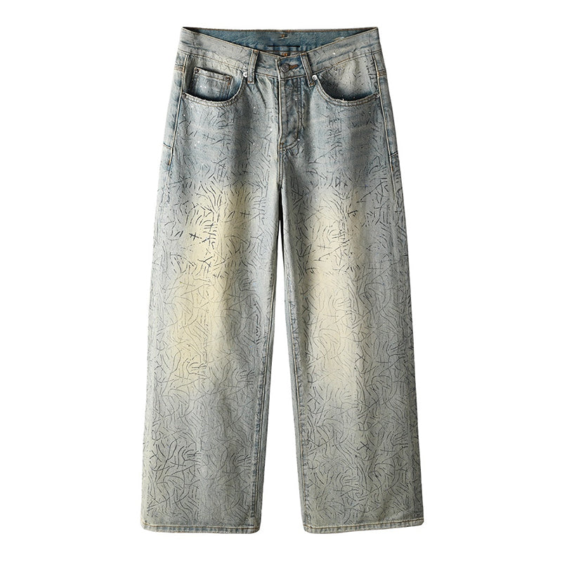 Mens trendy purple jeans, 100% cotton Jeans Rhinestones #107