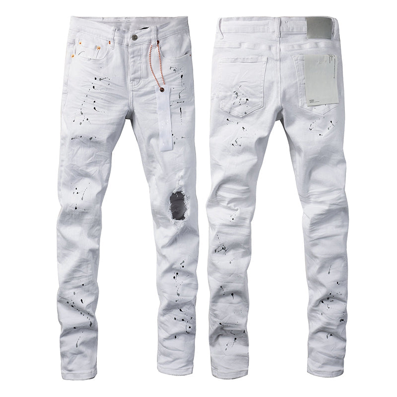 Mens trendy purple jeans, 100% cotton Pure Cotton High Street Trend