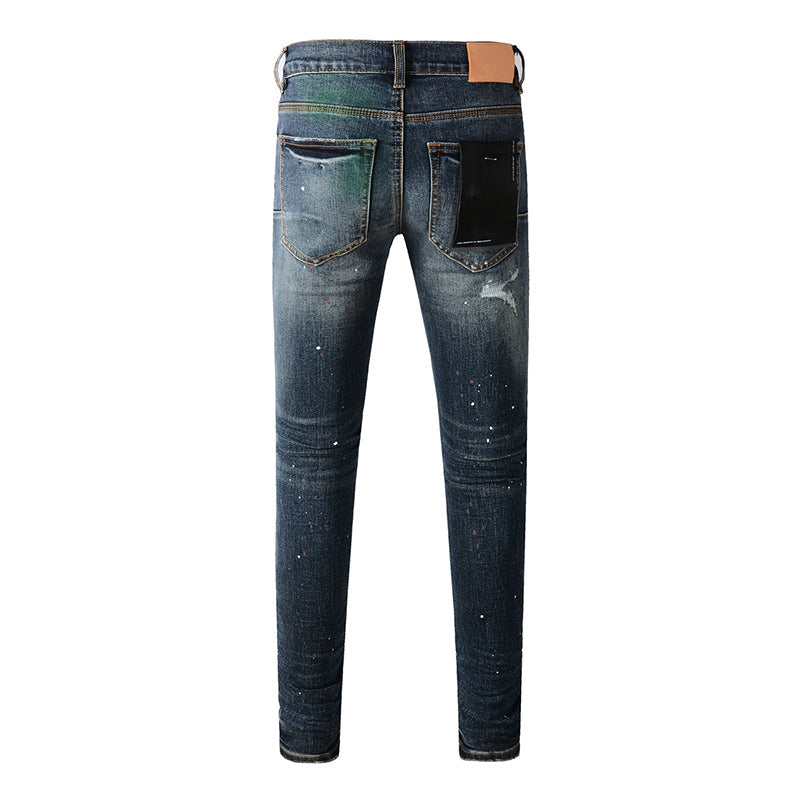 Mens trendy purple jeans, 100% cotton Pure Cotton High Street Trend