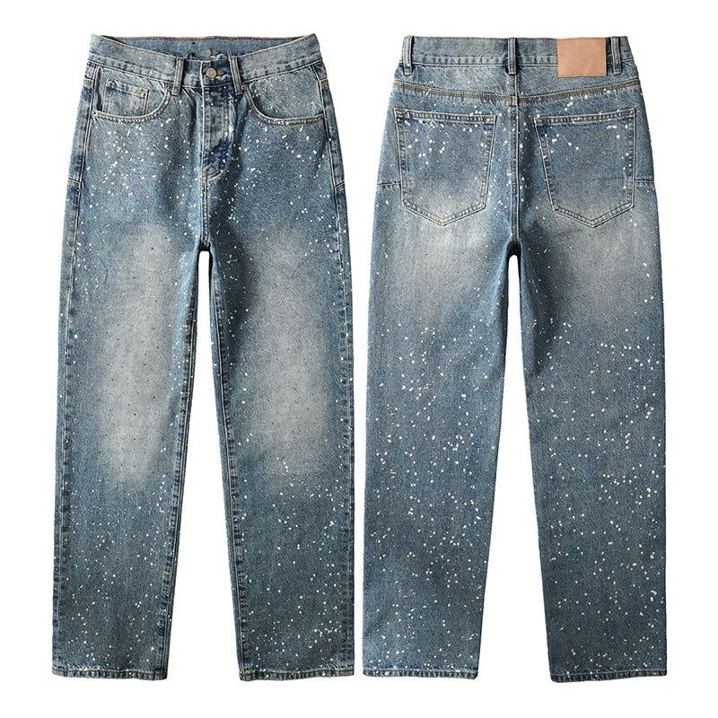 Mens trendy purple jeans, 100% cotton Rhinestones #9126